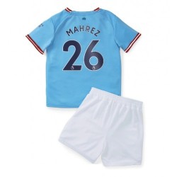 Camisola Manchester City Mahrez 26 Criança Equipamento Primeiro 2022-2023 Manga Corta